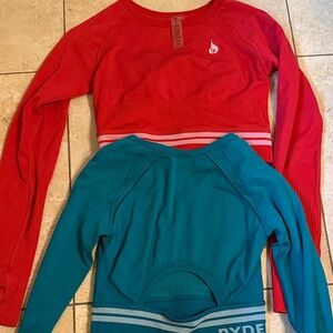 Ryderwear Red and Teal Long Sleeve Tops